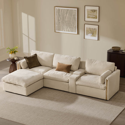Jonathan Modern Cozy Chenille 4-seat Modular Sofa with Hidden Storage