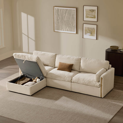 Jonathan Modern Cozy Chenille 4-seat Modular Sofa with Hidden Storage
