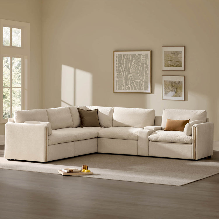 Jonathan Modern Cozy Chenille 5-seat Modular Sofa with Hidden Storage