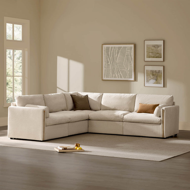 Jonathan Modern Cozy Chenille 5-seat Modular Sofa with Hidden Storage