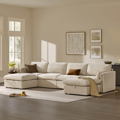 Jonathan Modern Cozy Chenille 6-seat Modular Sofa with Hidden Storage
