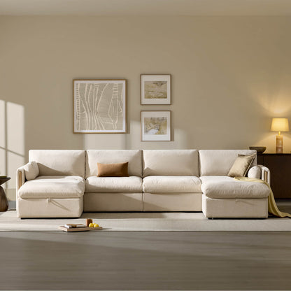 Jonathan Modern Cozy Chenille 6-seat Modular Sofa with Hidden Storage