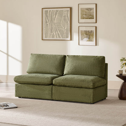 Jonathan Modern Cozy Chenille Sofa Armless Chair