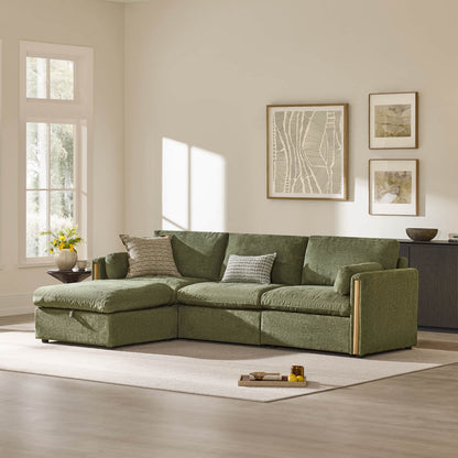 Jonathan Modern Cozy Chenille 4-seat Modular Sofa with Hidden Storage
