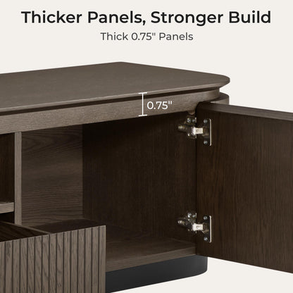 79" Moore Modern Wood TV Stand with Drawer