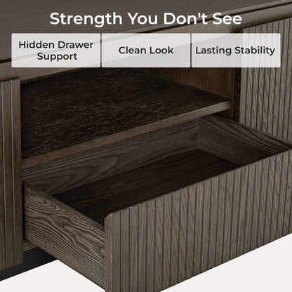 79" Moore Modern Wood TV Stand with Drawer