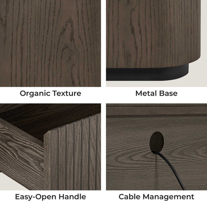 79" Moore Modern Wood TV Stand with Drawer