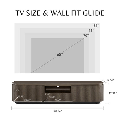 79" Moore Modern Wood TV Stand with Drawer