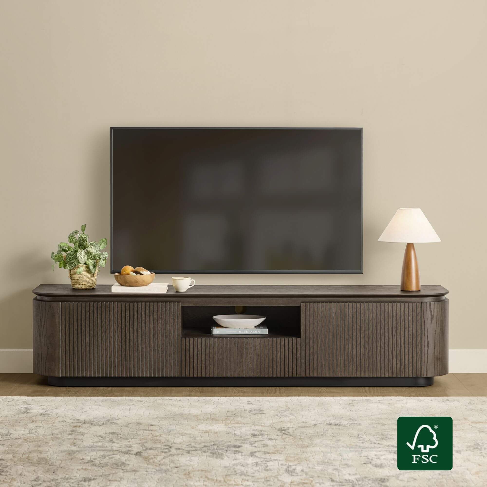 TV stand with organized storage | Enhance Your Entertainment Space