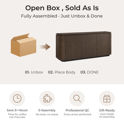 71" Moore Rounded Corner Sideboard Buffet with Doors
