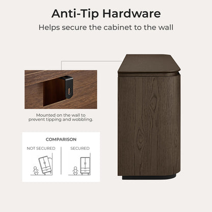 71" Moore Rounded Corner Sideboard Buffet with Doors