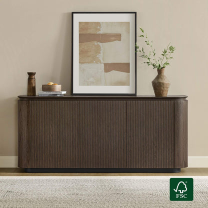 71" Moore Rounded Corner Sideboard Buffet with Doors