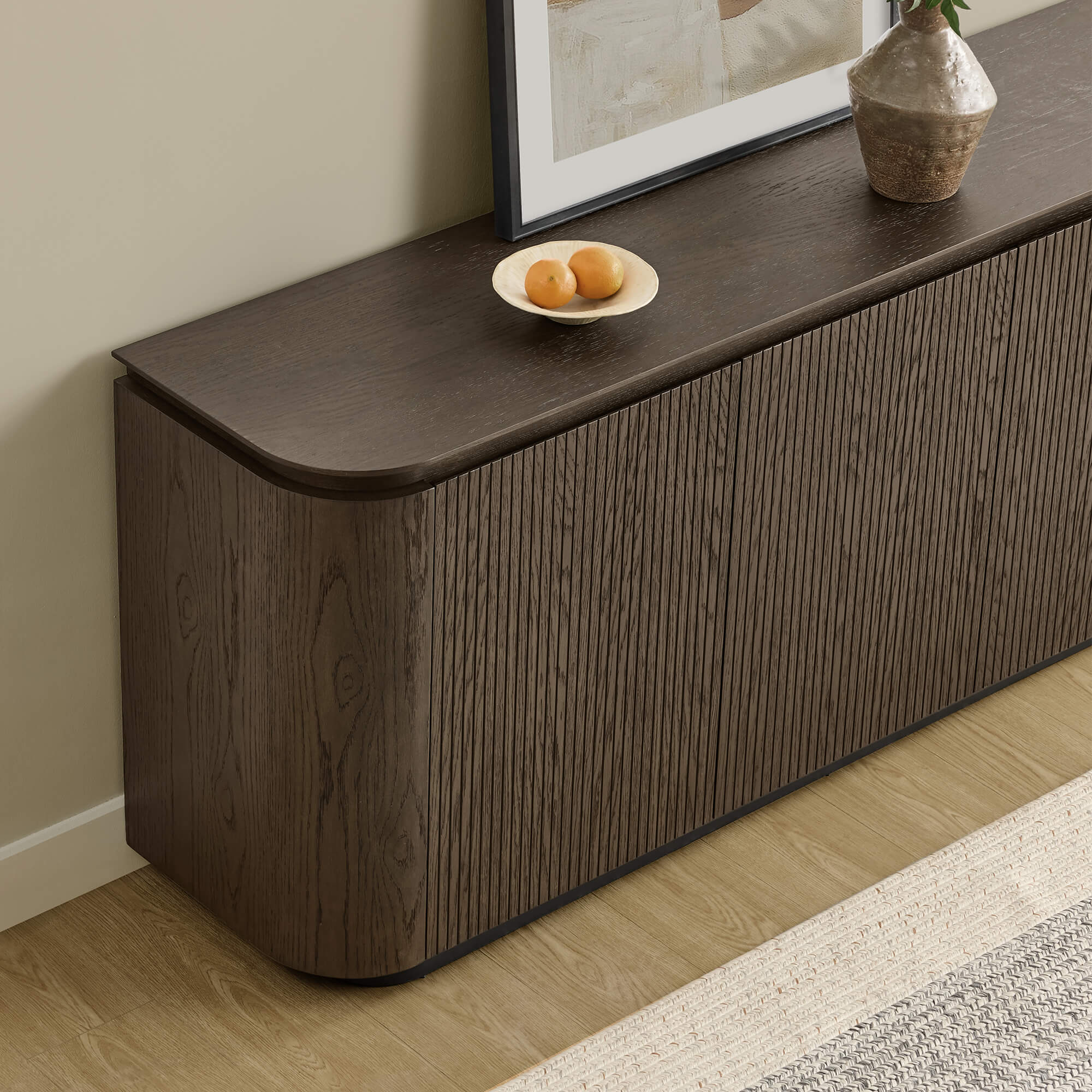 71" Moore Rounded Corner Sideboard Buffet with Doors