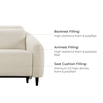 Diya Soft & Breathable 2-Seater Reclining Sofa with Power Headrest