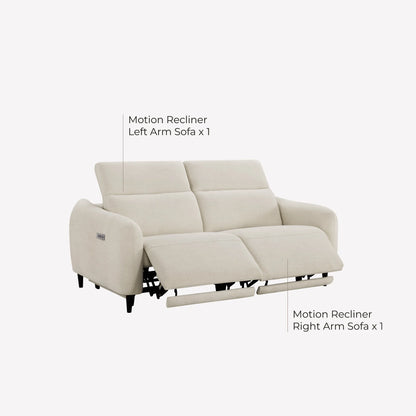 Diya Soft & Breathable 2-Seater Reclining Sofa with Power Headrest