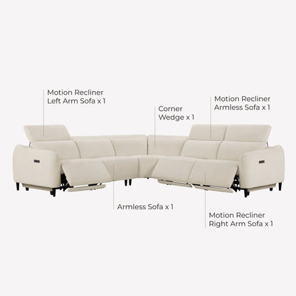 Diya Soft & Breathable 2-Seater Reclining Sofa with Power Headrest