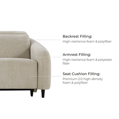 Diya Soft & Breathable 2-Seater Reclining Sofa with Power Headrest