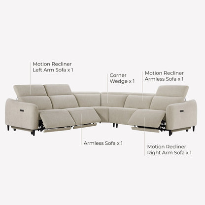 Diya Soft & Breathable 2-Seater Reclining Sofa with Power Headrest