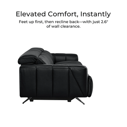 Elan Streamlined Zero Gravity Genuine Leather 3 Seater Reclining Sofa