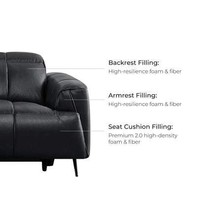 Elan Streamlined Zero Gravity Genuine Leather 3 Seater Reclining Sofa