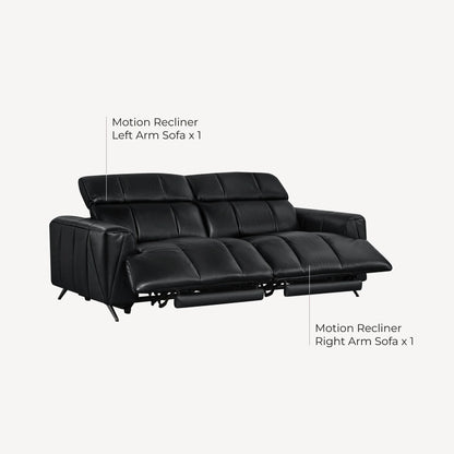 Elan Streamlined Zero Gravity Genuine Leather 3 Seater Reclining Sofa
