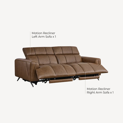 Elan Streamlined Zero Gravity Genuine Leather 3 Seater Reclining Sofa