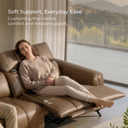 Elan Streamlined Zero Gravity Genuine Leather 3 Seater Reclining Sofa