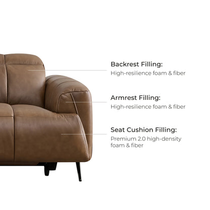 Elan Streamlined Zero Gravity Genuine Leather 3 Seater Reclining Sofa