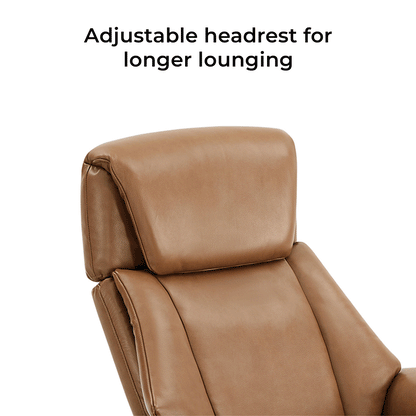 Leslie Genuine Leather Swivel Reclining Chair & Ottoman