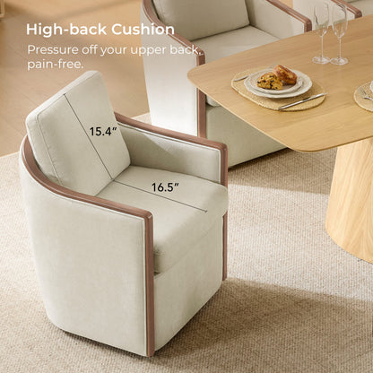 Talia Performance Boucle Rolling Dining Chair (Set of 2)