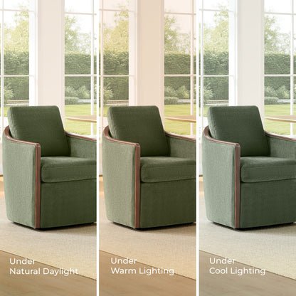 Talia Performance Boucle Rolling Dining Chair (Set of 2)