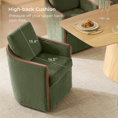 Talia Performance Boucle Rolling Dining Chair (Set of 2)