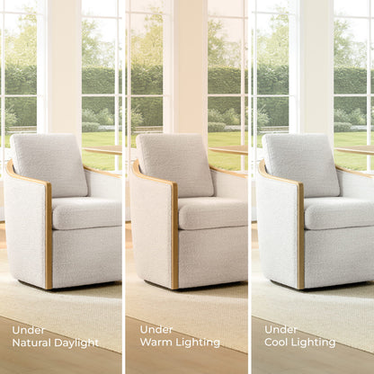 Talia Performance Boucle Rolling Dining Chair (Set of 2)