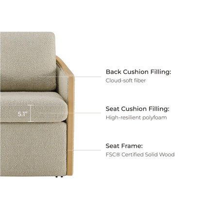Talia Performance Boucle Rolling Dining Chair (Set of 2)