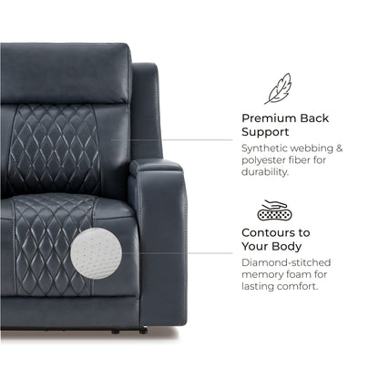 Victor Genuine Leather Power Recliner with Heat & Cooling