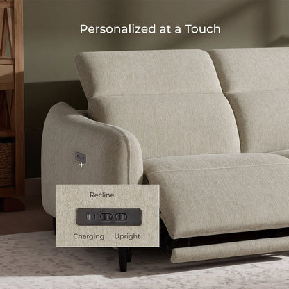 Diya Soft & Breathable 3-Seater Reclining Sofa with Power Headrest