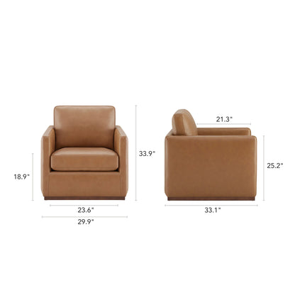Henry Swivel Accent Chair with Wood Base