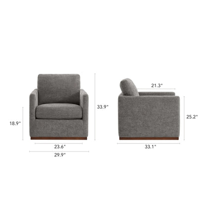 Henry Swivel Accent Chair with Wood Base
