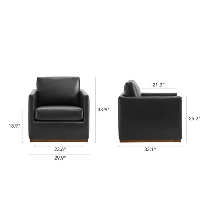 Henry Swivel Accent Chair with Wood Base