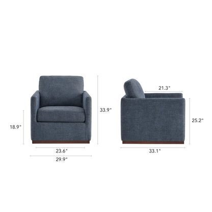 Henry Swivel Accent Chair with Wood Base