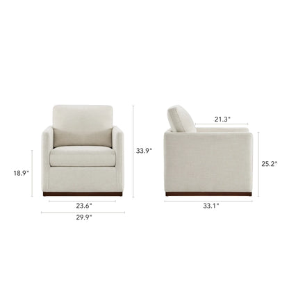Henry Swivel Accent Chair with Wood Base