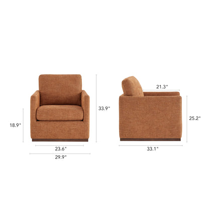 Henry Swivel Accent Chair with Wood Base