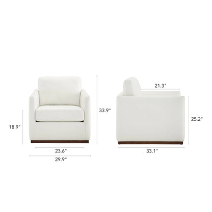 Henry Swivel Accent Chair with Wood Base