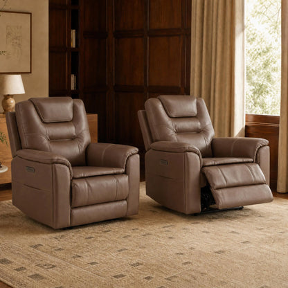 Ramos Genuine Leather Zero Gravity Power Recliner with Power Headrest