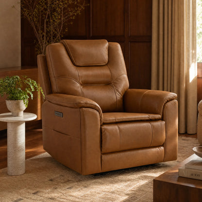 Ramos Genuine Leather Zero Gravity Power Recliner with Power Headrest