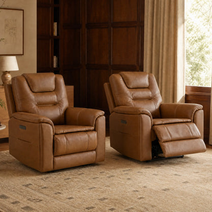 Ramos Genuine Leather Zero Gravity Power Recliner with Power Headrest