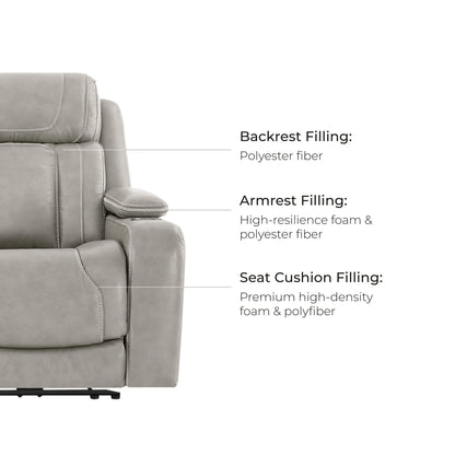 Sable Super Zero-Gravity Power Reclining Sofa with Reading Light & Drop-Down Table