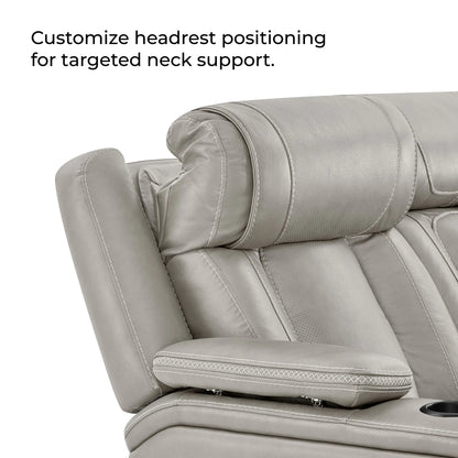 Sable Super Zero-Gravity Power Reclining Sofa with Reading Light & Drop-Down Table