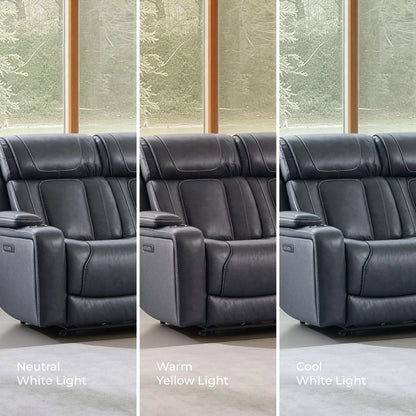 Sable Super Zero-Gravity Power Reclining Sofa with Reading Light & Drop-Down Table