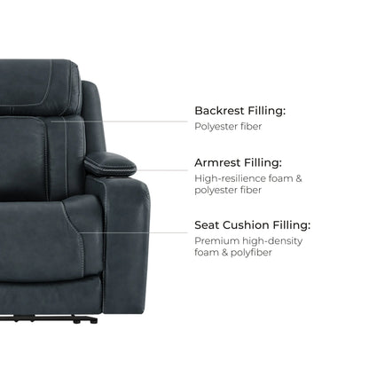 Sable Super Zero-Gravity Power Reclining Sofa with Reading Light & Drop-Down Table